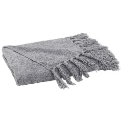 Gray Chenille Throw with Fringe