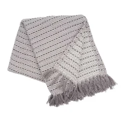 Gray Chevron and Dash Throw