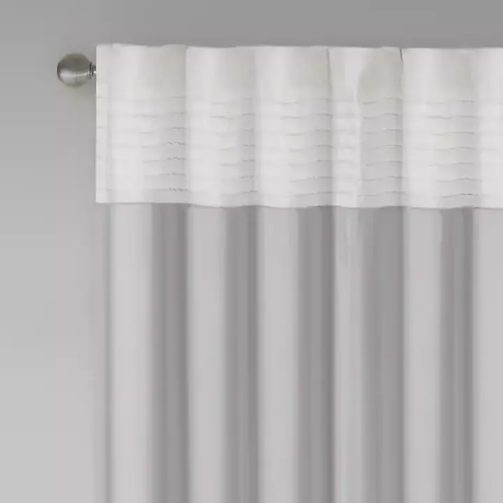 Gray Color Block Striped Curtain Panel, 84 in.