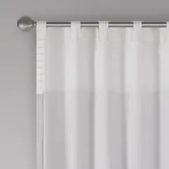 Gray Color Block Striped Curtain Panel, 84 in.