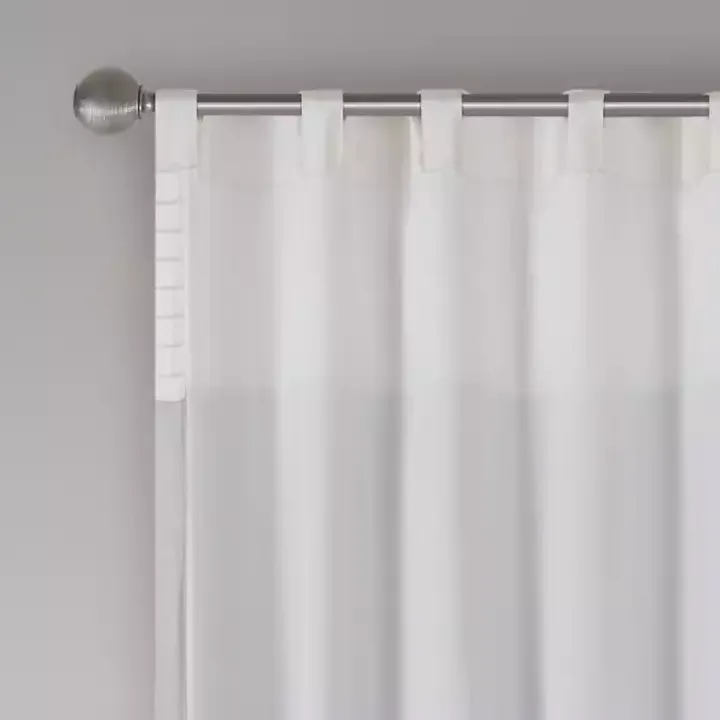 Gray Color Block Striped Curtain Panel, 84 in.