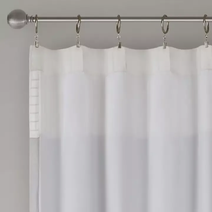 Gray Color Block Striped Curtain Panel, 84 in.