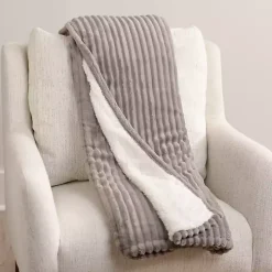 Gray Corduroy Berber Throw