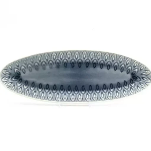 Gray Crackle Glaze Peacock Appetizer Platter
