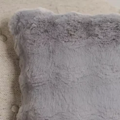 Gray Faux Fur Bubble Pillow