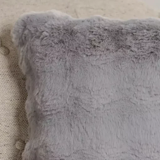 Gray Faux Fur Bubble Pillow
