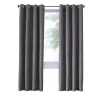 Gray Faux Suede Blackout Curtain Panel, 63 in.