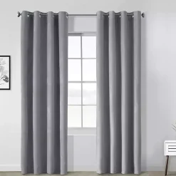Gray Faux Suede Blackout Curtain Panel, 108 in.