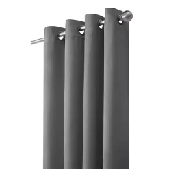 Gray Faux Suede Blackout Curtain Panel, 63 in.