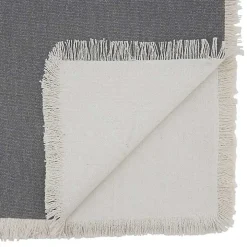 Gray Fringe Border Table Runner, 72 in.