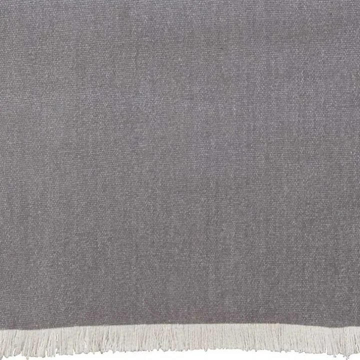 Gray Fringe Border Table Runner, 72 in.