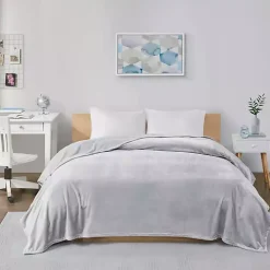Gray Full/Queen Oversize Plush Blanket