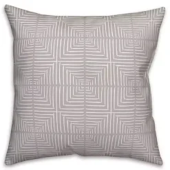 Gray Geometric Indoor/Outdoor Pillow