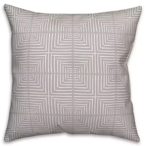 Gray Geometric Indoor/Outdoor Pillow
