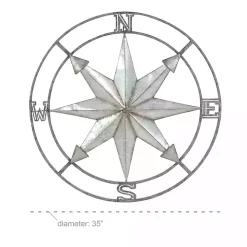 Gray Iron Compass Outdoor Plaque