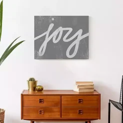 Gray Joy Script Canvas Art Print