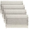 Gray Kantha Stitch Placemats, Set of 4