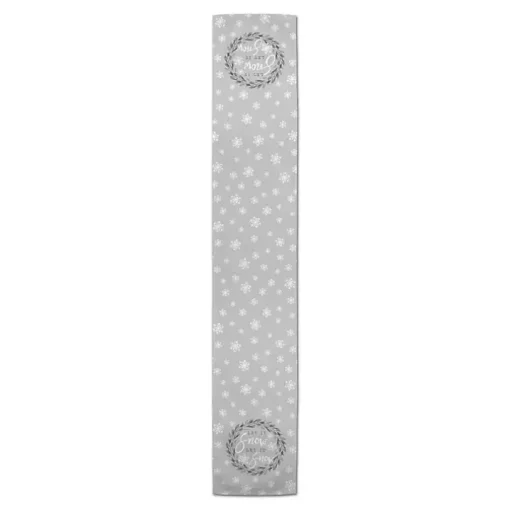 Gray Let It Snow Table Runner, 90 in.