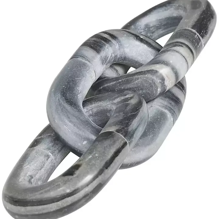 Gray Marble 3-Link Chain Sculpture