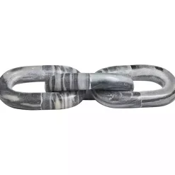 Gray Marble 3-Link Chain Sculpture