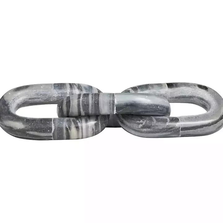 Gray Marble 3-Link Chain Sculpture