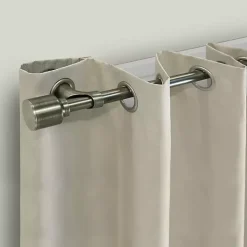 Gray Metal Blackout Finial Curtain Rod, 36 in.
