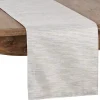 Gray Metallic Woven Stripe Table Runner