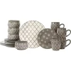 Gray Moroccan Mix 16-pc. Dinnerware Set