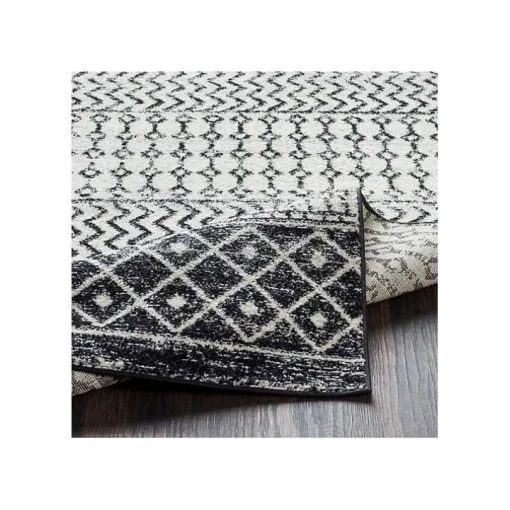 Gray Moroccan Pattern Square Area Rug, 6 ft.
