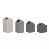 Gray Ombre Ceramic House Shaped Vases, Set of 4