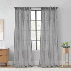 Gray Paloma Curtain Panel, 63 in.