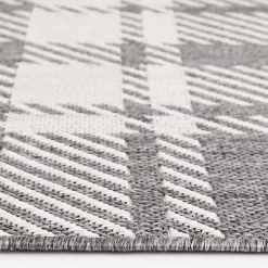 Gray Priya Plaid Indoor/Outdoor Area Rug, 7x9