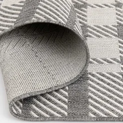 Gray Priya Plaid Indoor/Outdoor Area Rug, 7x9
