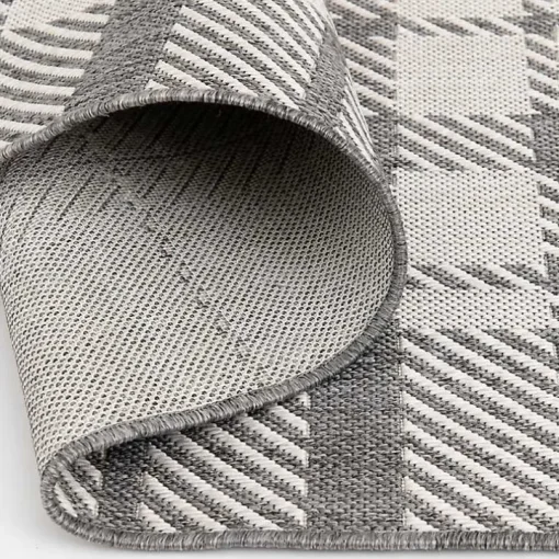 Gray Priya Plaid Indoor/Outdoor Area Rug, 7x9