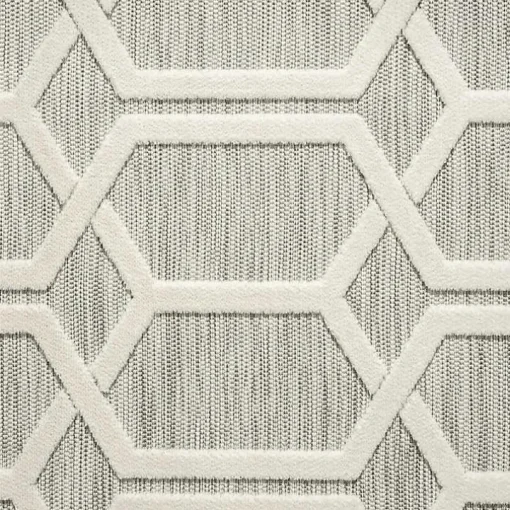 Gray Raised Honeycomb Indoor/Outdoor Area Rug, 7x9