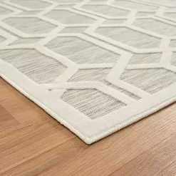 Gray Raised Honeycomb Indoor/Outdoor Area Rug, 7x9