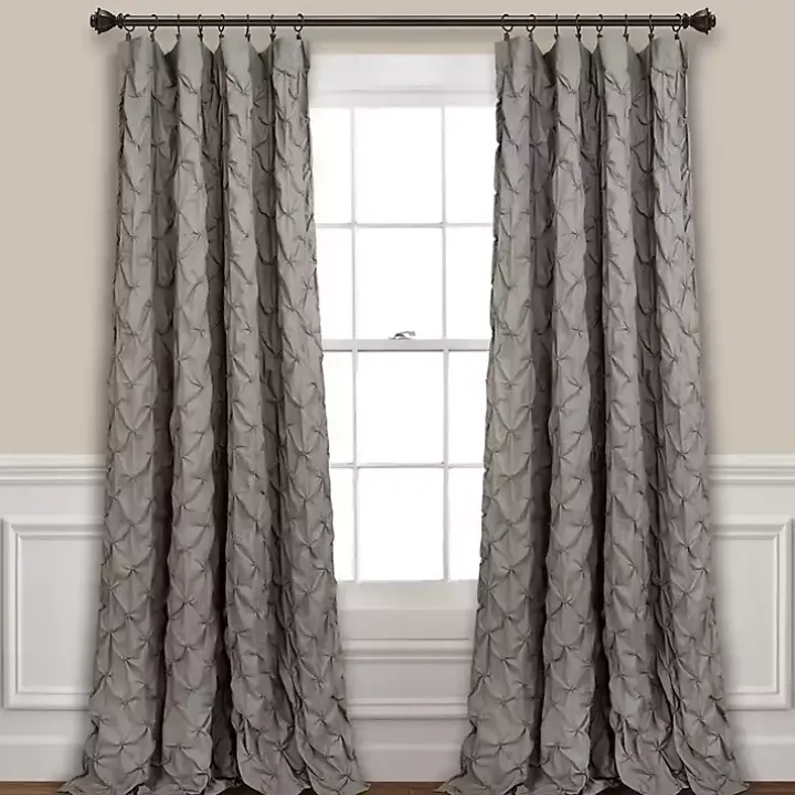 Gray Ravello Pintuck Curtain Panel, 84 in.