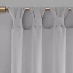 Gray Rosette Tab Top Curtain Panel, 63 in.
