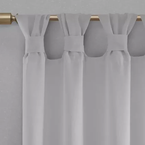 Gray Rosette Tab Top Curtain Panel, 63 in.