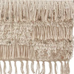 Gray Sequin Fringe Cotton Table Runner