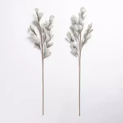 Gray Shell Leaf Stems, Set of 2