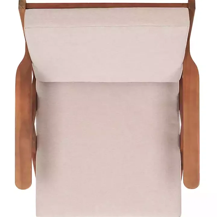 Gray Upholstered Acacia Wood Outdoor Chair