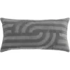 Gray Velvet Abstract Stripe Lumbar Pillow