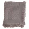 Gray Waffle Weave Throw Blanket