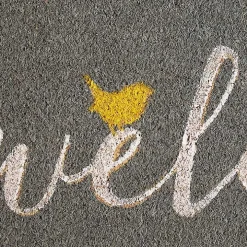 Gray Welcome Bird Coir Doormat