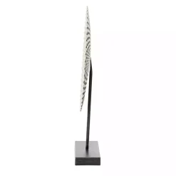 Gray White Gold Carved Mandala Metal Sculpture