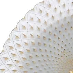 Gray White Gold Carved Mandala Metal Sculpture