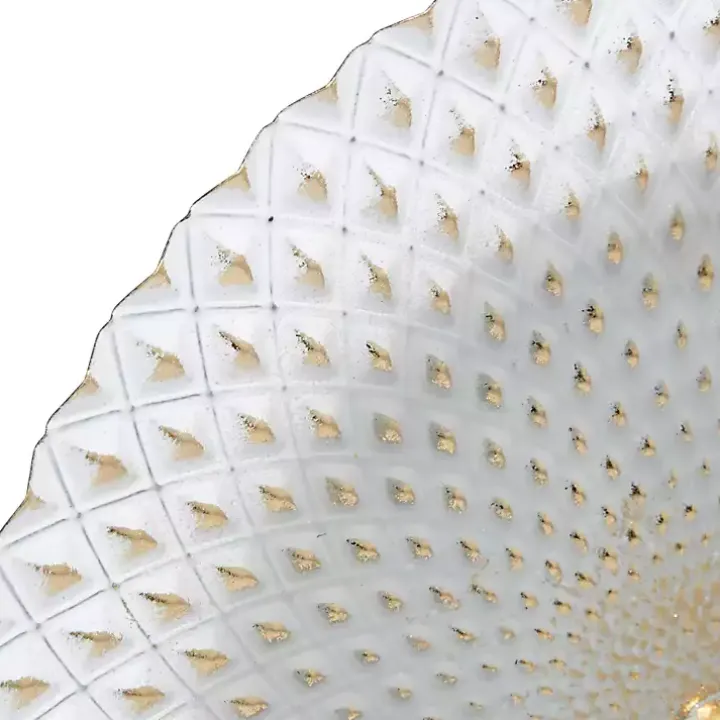 Gray White Gold Carved Mandala Metal Sculpture