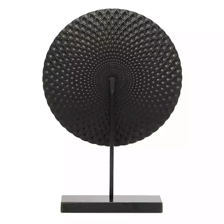 Gray White Gold Carved Mandala Metal Sculpture