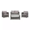 Gray Wicker 4-pc. Deluxe Outdoor Living Set